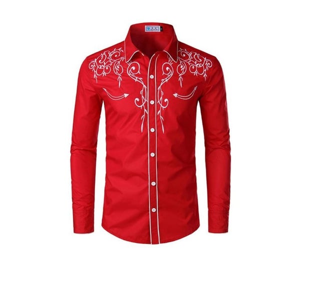 Modestone Men's Embroidered Filigree Western Shirt (XL,XXL)